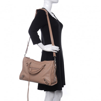 Balenciaga Shiny Goatskin Silver Metallic Edge Hardware City Rose Des Sables 2 of 9