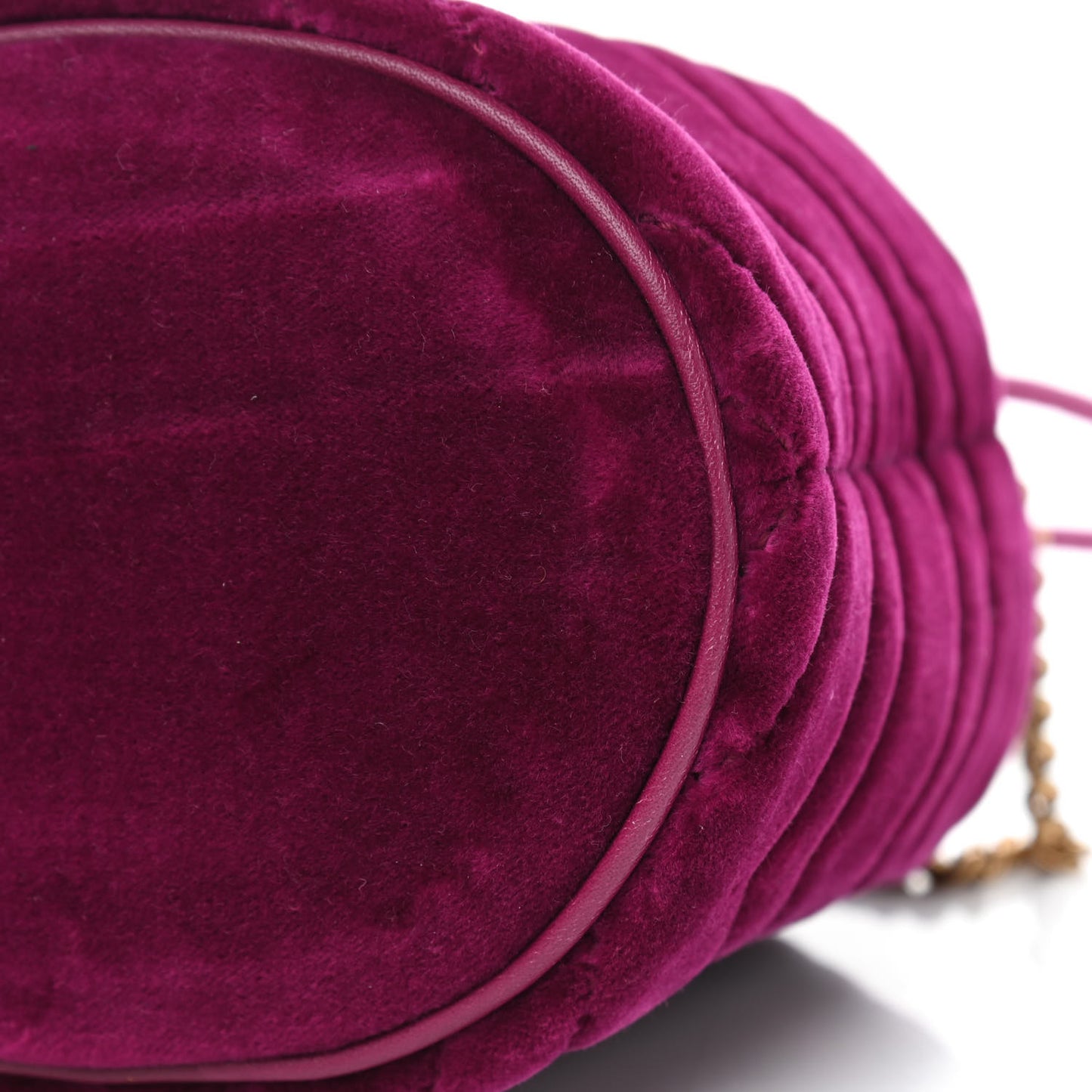 Velvet Matelasse Mini GG Marmont 2.0 Bucket Bag Fuchsia Violet Cyclamen