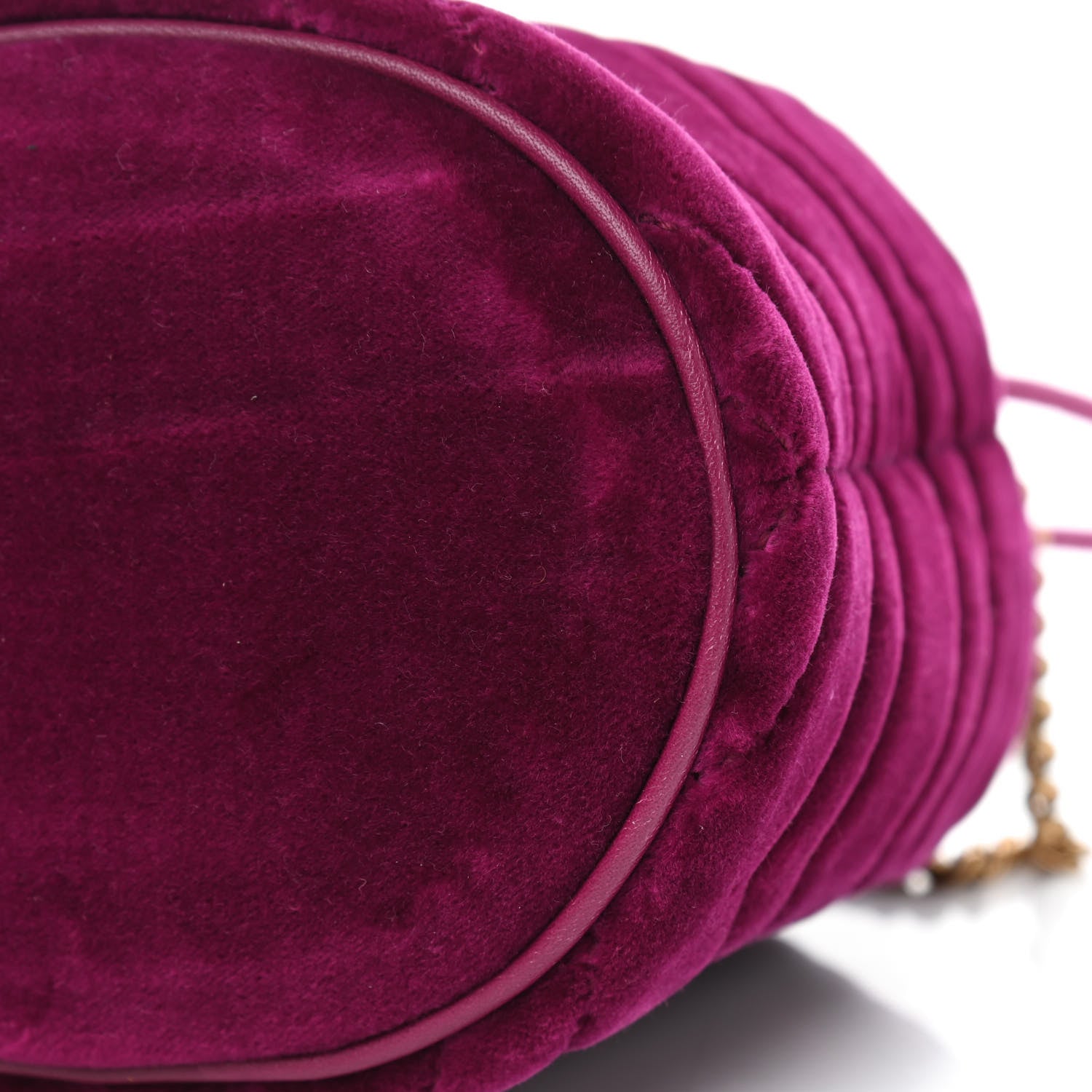 Gucci Velvet Matelasse Mini GG Marmont 2.0 Bucket Bag Fuchsia Violet Cyclamen 7 of 8