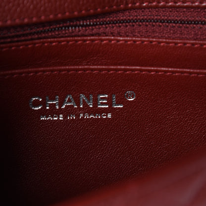 Chanel Caviar Quilted Mini Rectangular Flap Rouge Fonce 8 of 10