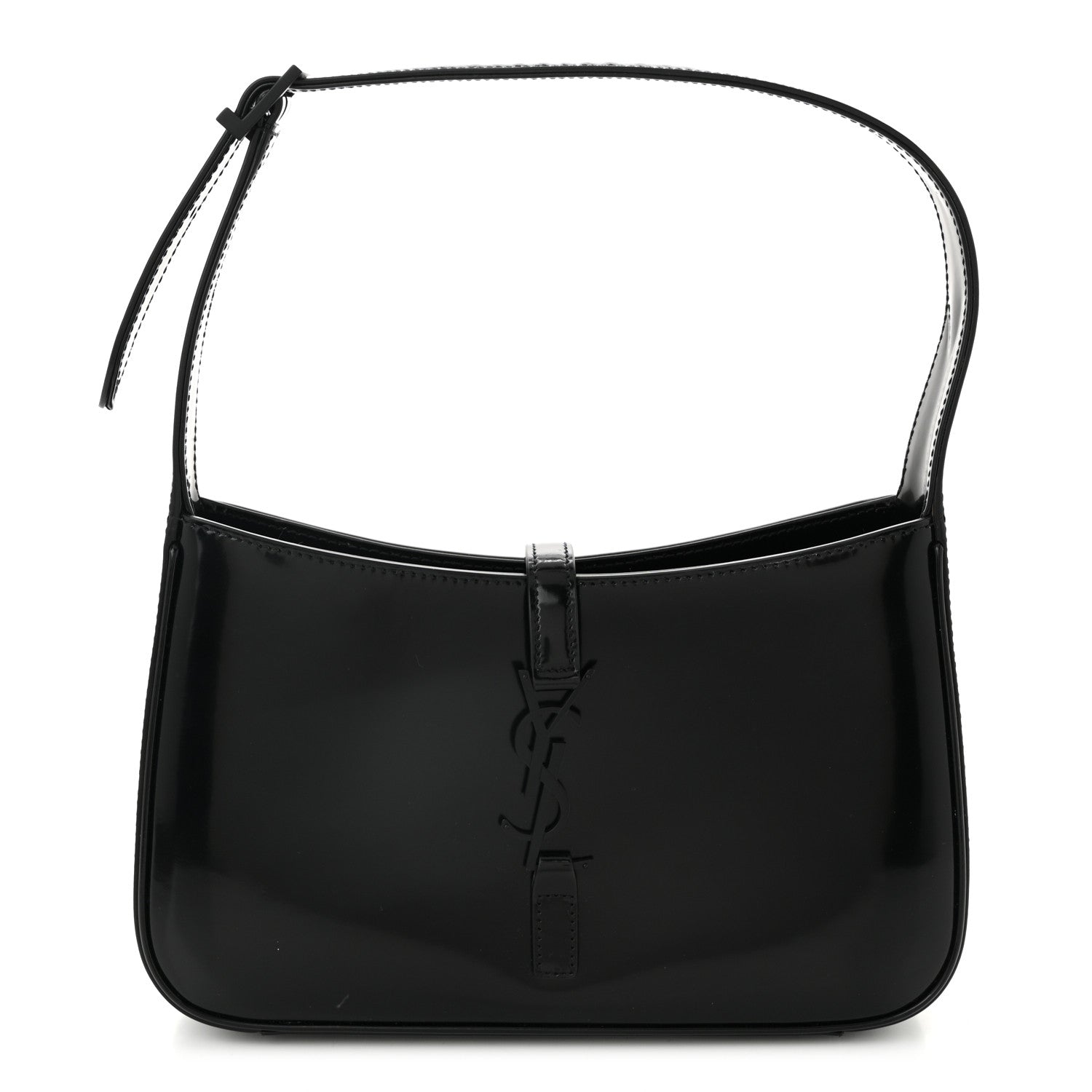 Saint Laurent Patent Calfskin Monochrome Le 5 A 7 Hobo Black 1 of 10