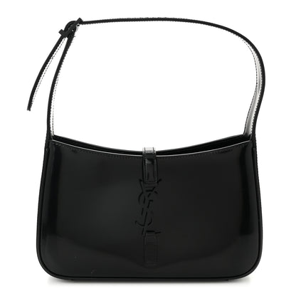 Saint Laurent Patent Calfskin Monochrome Le 5 A 7 Hobo Black 1 of 10