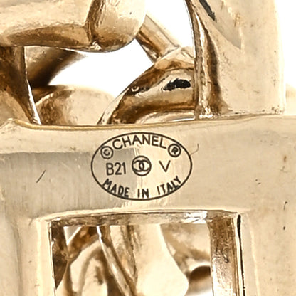 Chanel Metal Crystal CC Vendome CC Dangle Earrings Gold 4 of 4