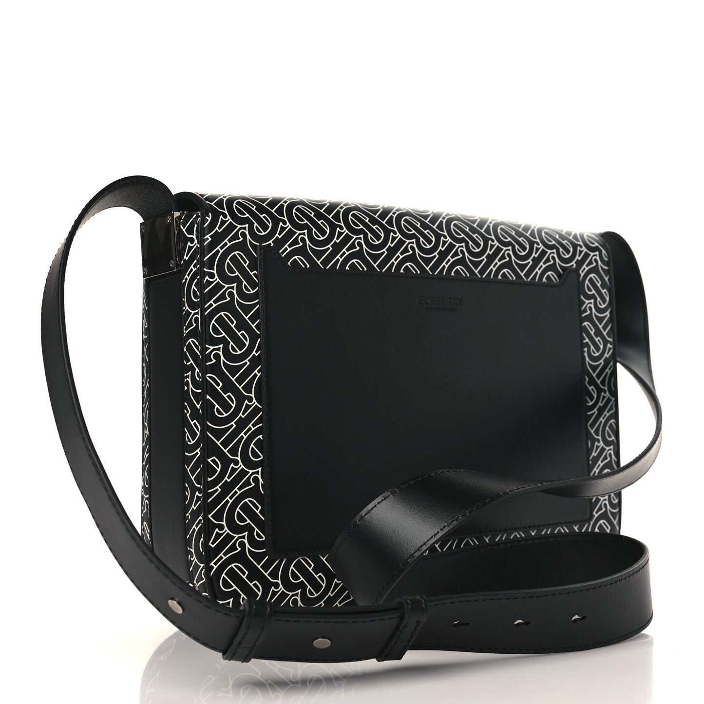 Calfskin Monogram TB Print Messenger Bag Black White
