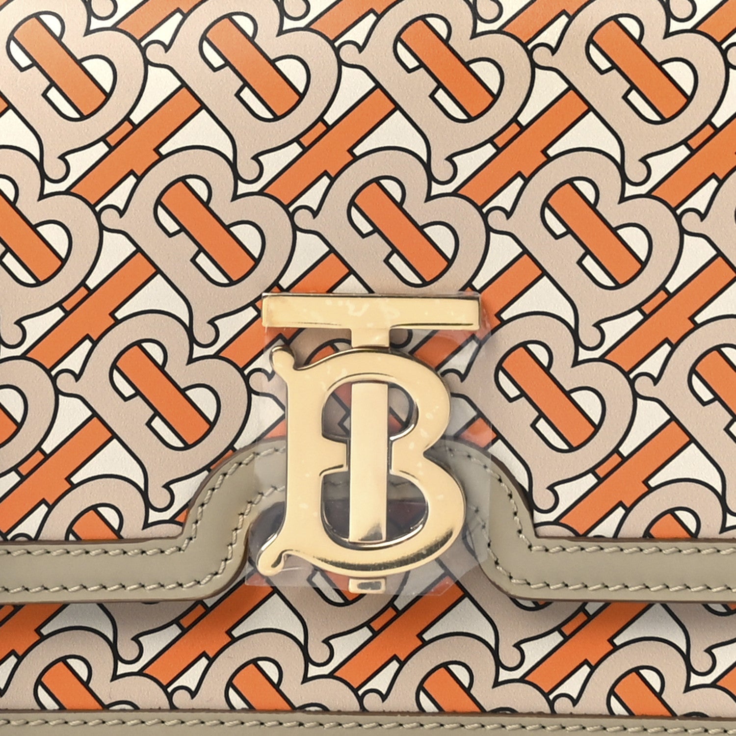 Burberry Calfskin Monogram Small TB Bag Bright Orange 7 of 10