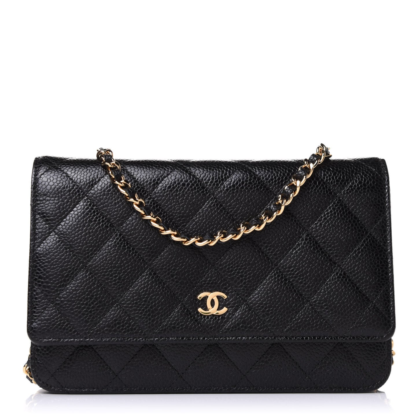 Caviar Quilted Wallet On Chain WOC Black