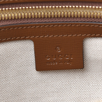 Gucci GG Supreme Monogram Azalea Calfskin Eterotopia Horsebit 1955 Duffle Bag Beige Ebony Brown Sugar 6 of 10