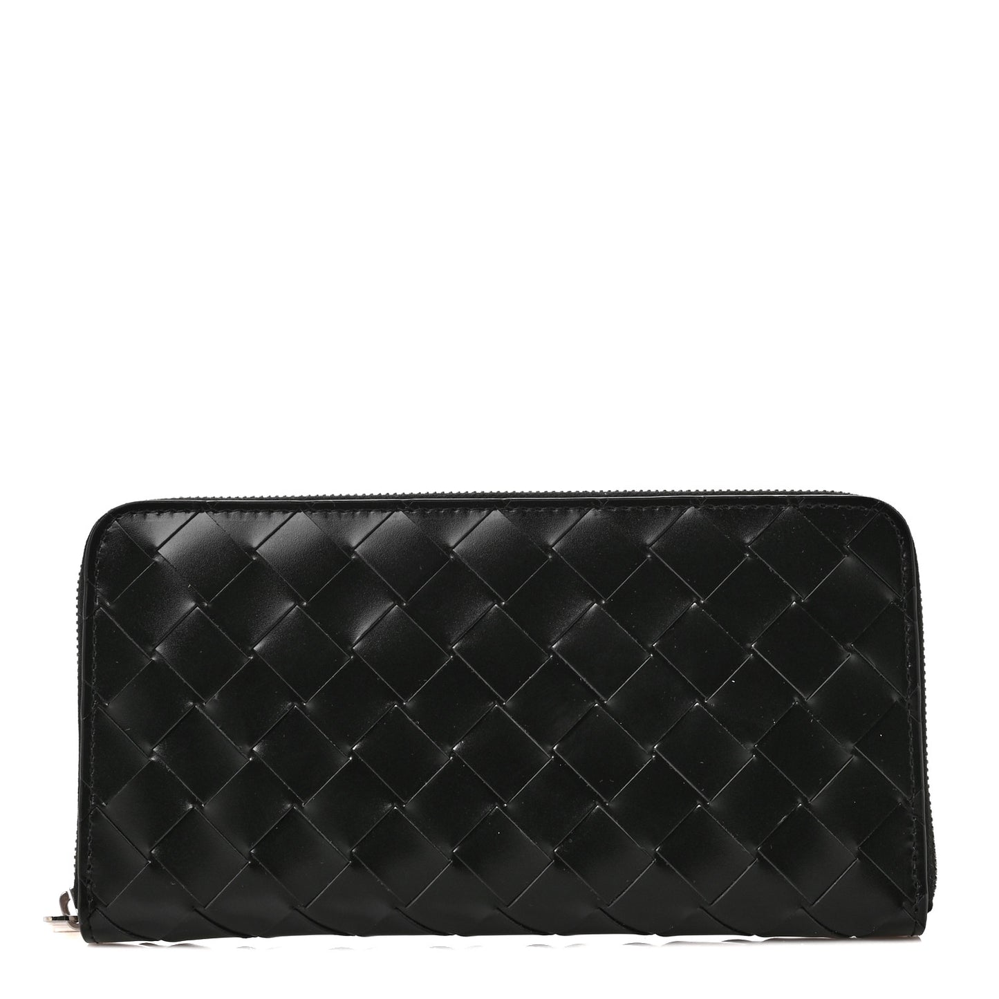 Nappa Intrecciato Zip Around Wallet Black