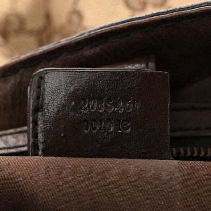 Gucci Monogram Large Jockey Tote Dark Brown 7 of 11