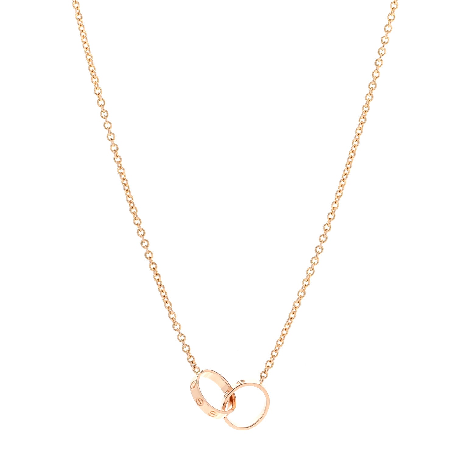Cartier 18K Pink Gold Interlocking LOVE Necklace 1 of 5