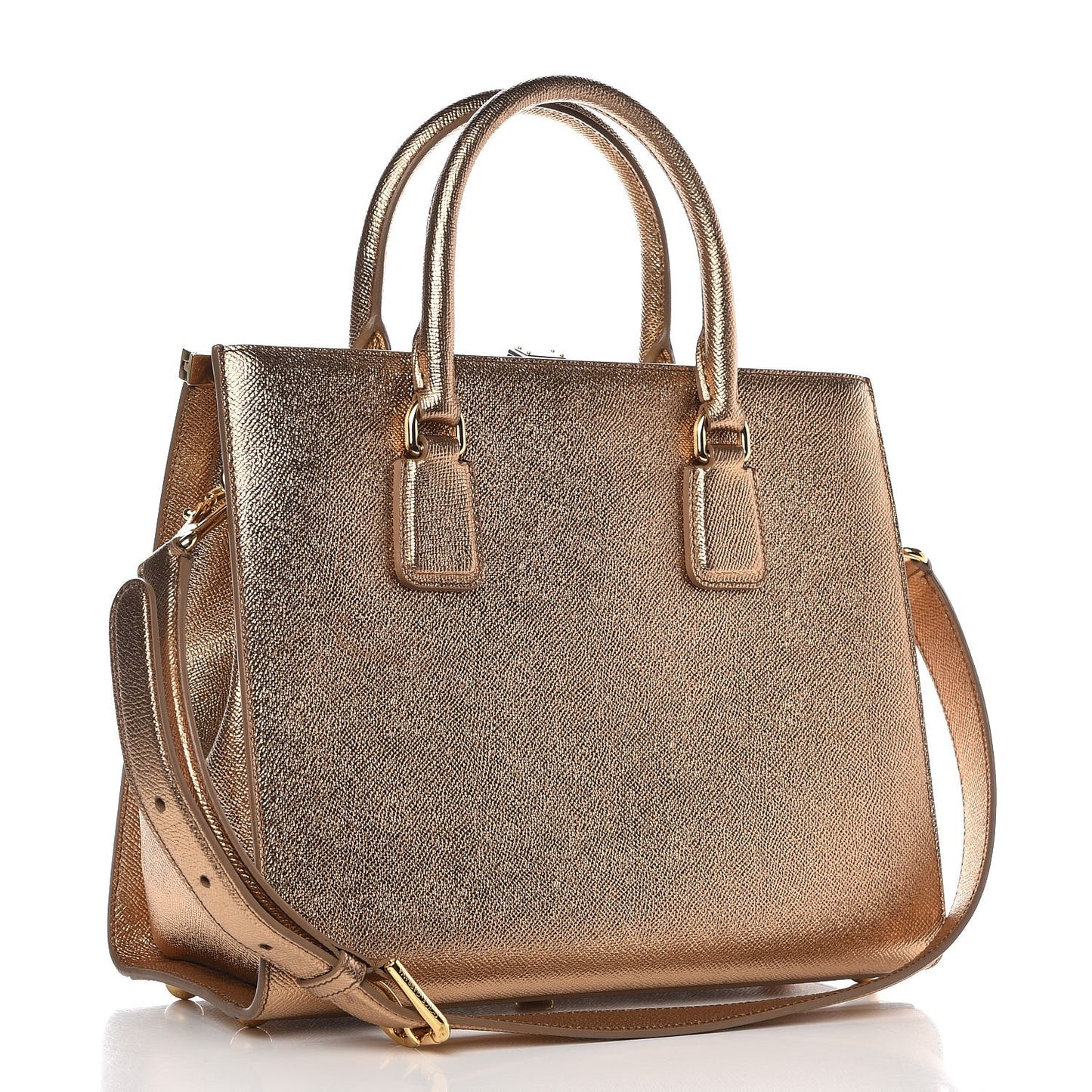 Metallic Dauphine Medium Frame Tote Gold