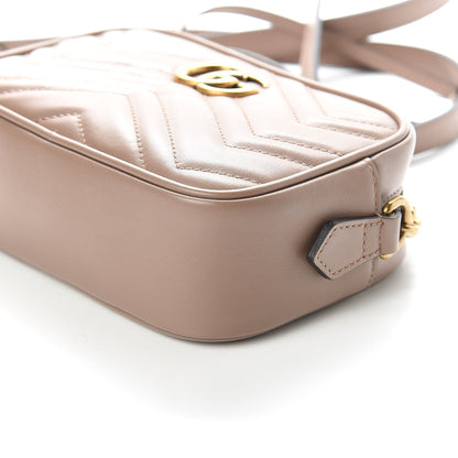 Gucci Calfskin Matelasse Mini GG Marmont Chain Shoulder Bag Porcelain Rose 9 of 10