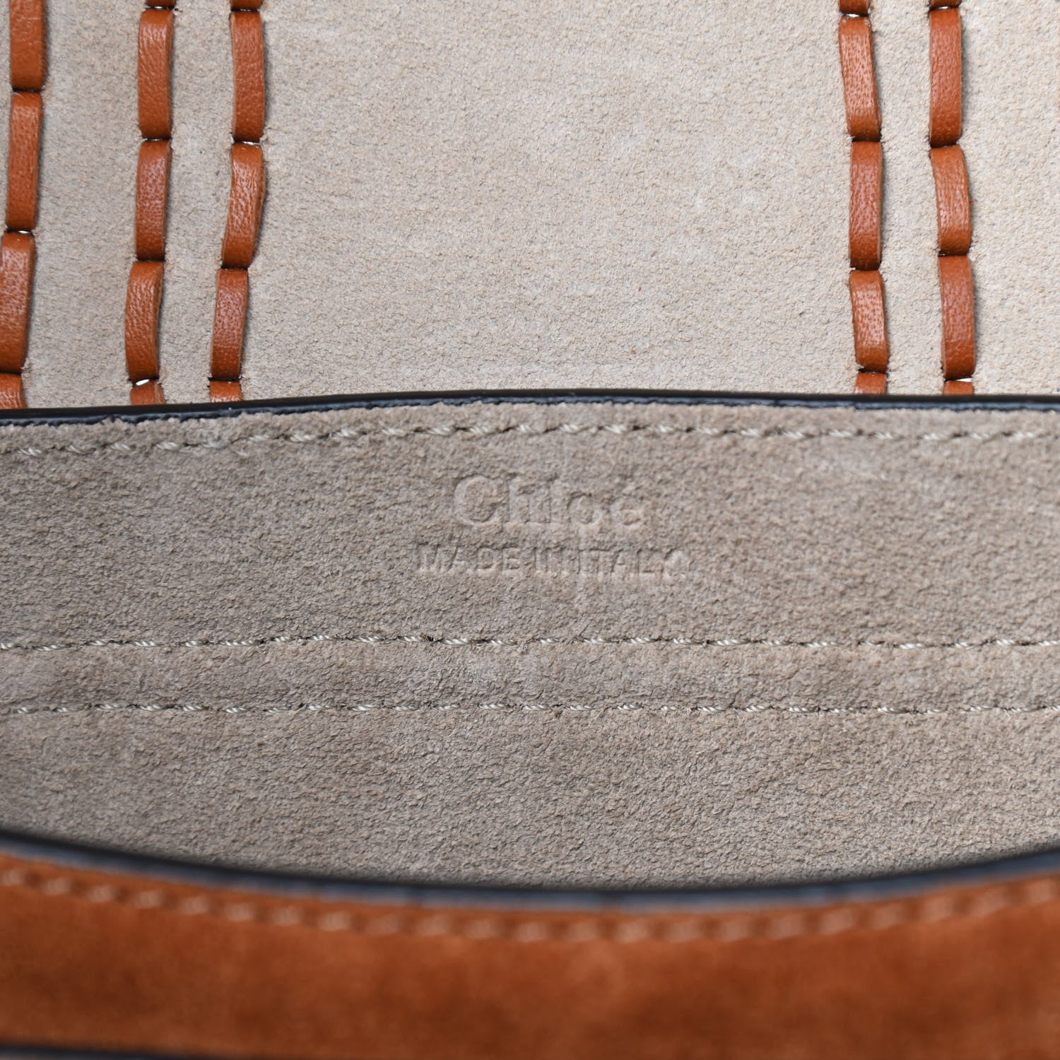 Chloe Suede Calfskin Braided Mini Hudson Shoulder Bag Caramel 5 of 11