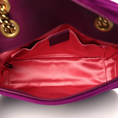 Gucci Velvet Matelasse Mini GG Marmont Shoulder Bag Fuchsia Violet Cyclamen 5 of 6
