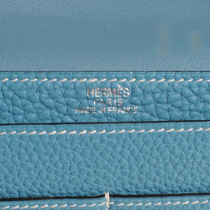 Hermes Togo Dogon Wallet Waist Pouch Blue Jean 5 of 8