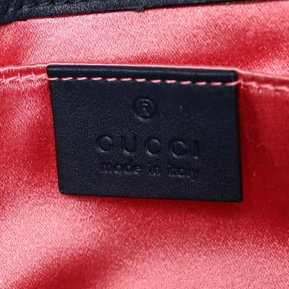 Gucci Denim Matelasse Pearl Studded Mini GG Marmont Shoulder Bag Blue 6 of 11