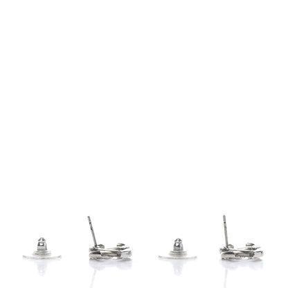 Chanel Baguette Crystal CC Earrings Silver 4 of 6