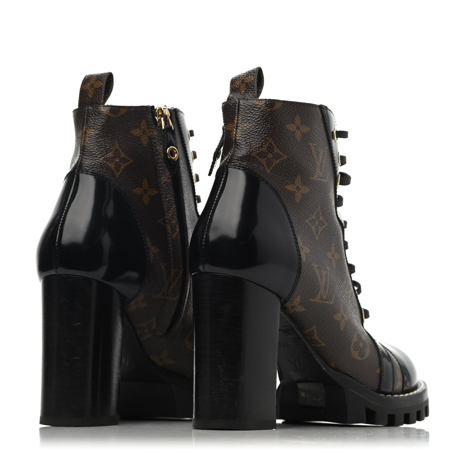 Louis Vuitton Patent Calfskin Monogram Star Trail Ankle Boots 38.5 Black 3 of 4