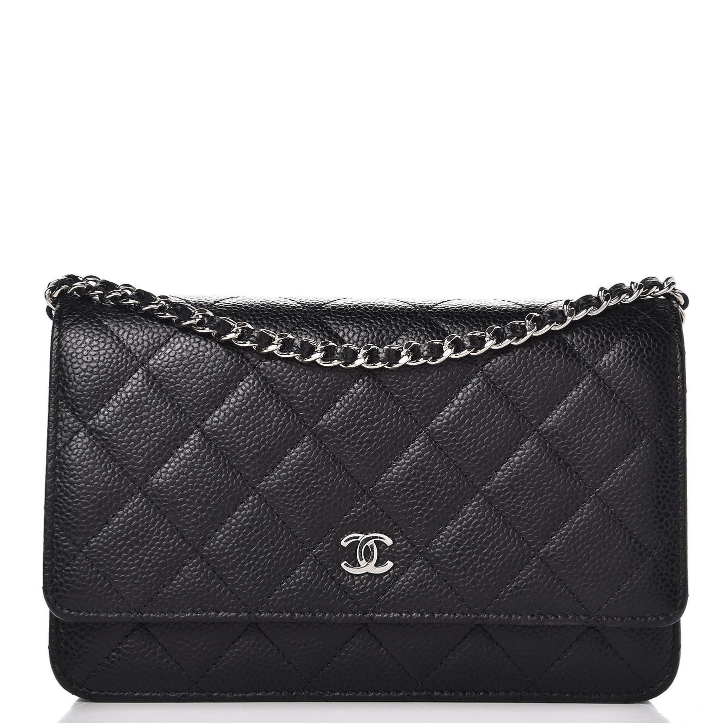 Caviar Quilted Wallet On Chain WOC Black