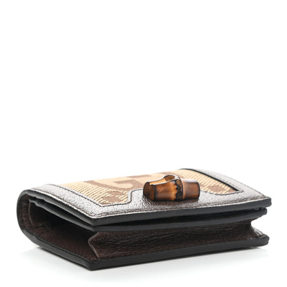 Gucci Monogram Jumbo GG Textured Dollar Calfskin Diana Card Case Wallet Camel Ebony New Acero 4 of 8