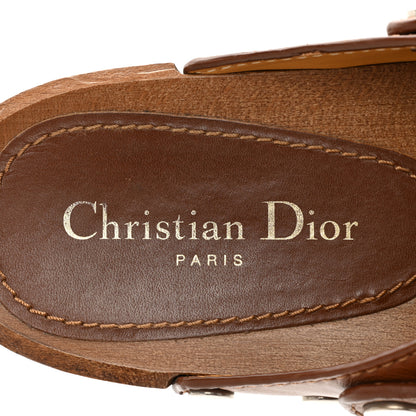 Christian Dior Calfskin Diorquake 20mm Slingback Clogs 38.5 Camel 7 of 18