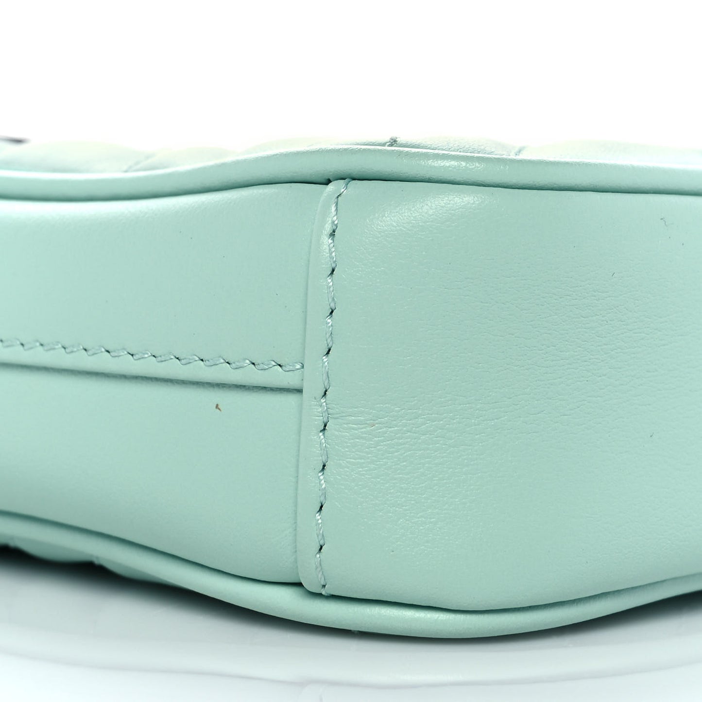 Calfskin Matelasse Mini GG Marmont Crossbody Bag Water Green