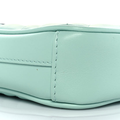 Gucci Calfskin Matelasse Mini GG Marmont Crossbody Bag Water Green 8 of 9