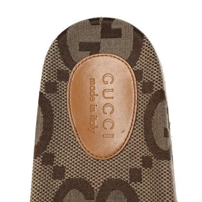 Gucci Monogram Jumbo GG Mens Slide Sandals 9 Camel Ebony 7 of 15