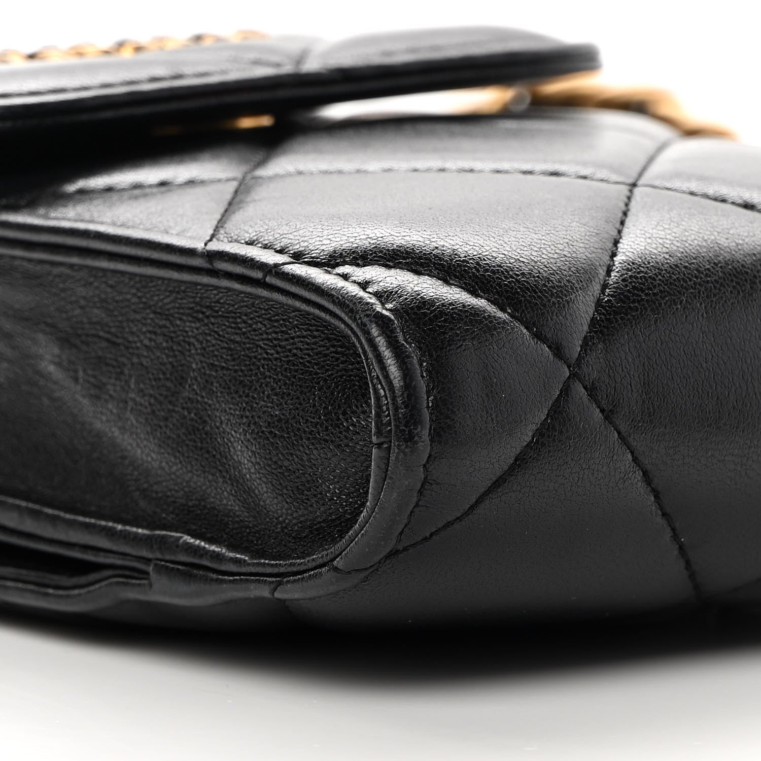 Chanel Lambskin Quilted Chanel 19 Phone Holder With Chain Black 10 of 13