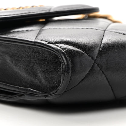 Chanel Lambskin Quilted Chanel 19 Phone Holder With Chain Black 10 of 13