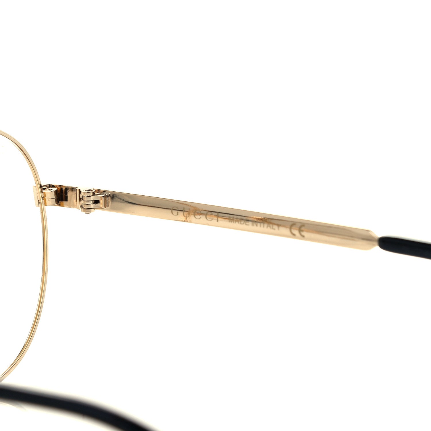 Gucci Aviator Eyeglasses GG0138S Gold Black 6 of 9