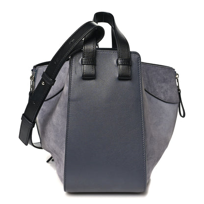Loewe Calfskin Suede Medium Hammock Shoulder Bag Grey Black 1 of 10