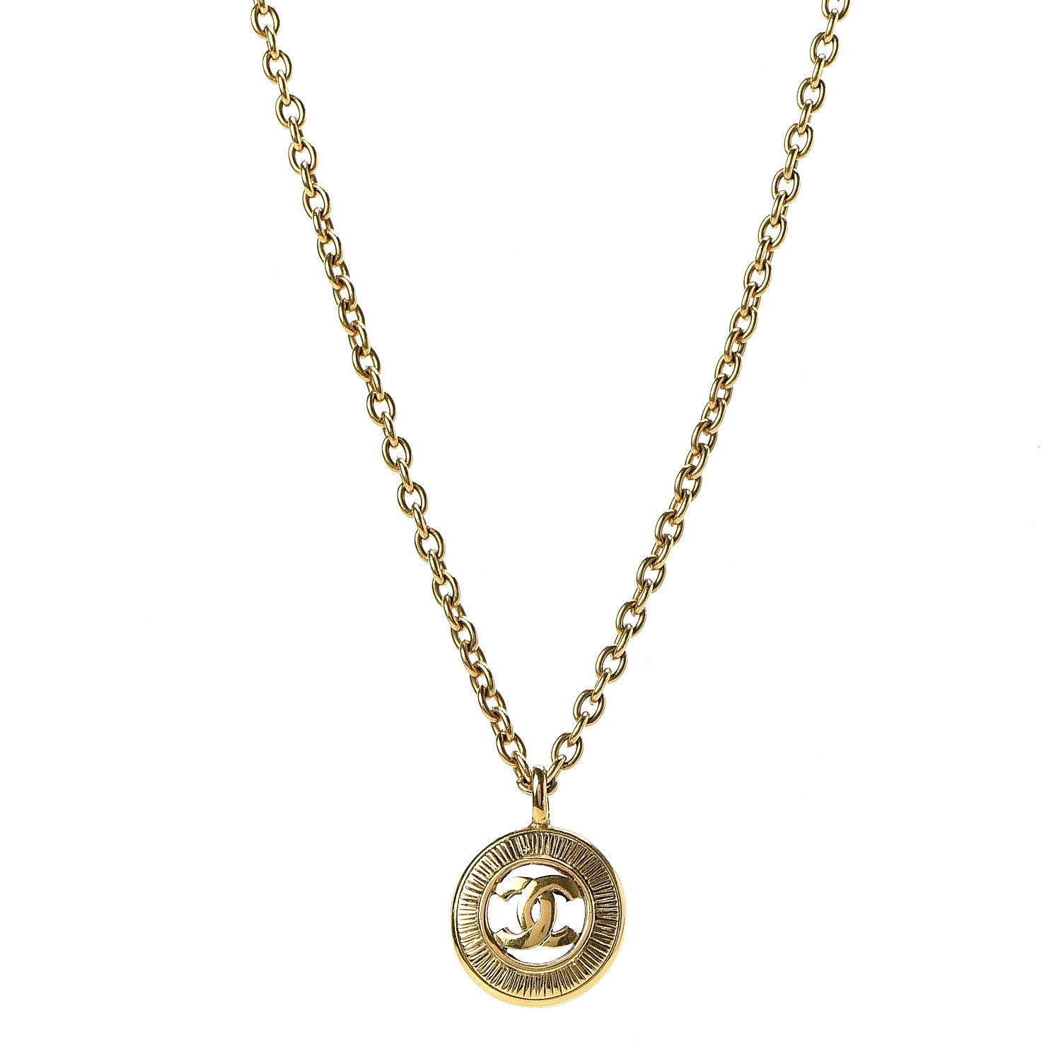Chanel CC Medallion Chain Necklace Gold 1 of 5