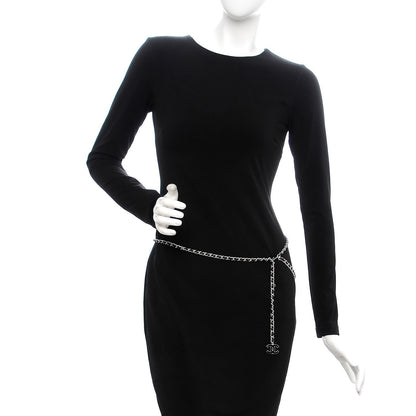 Chanel Lambskin Enamel CC Chain Belt Black Silver 2 of 7