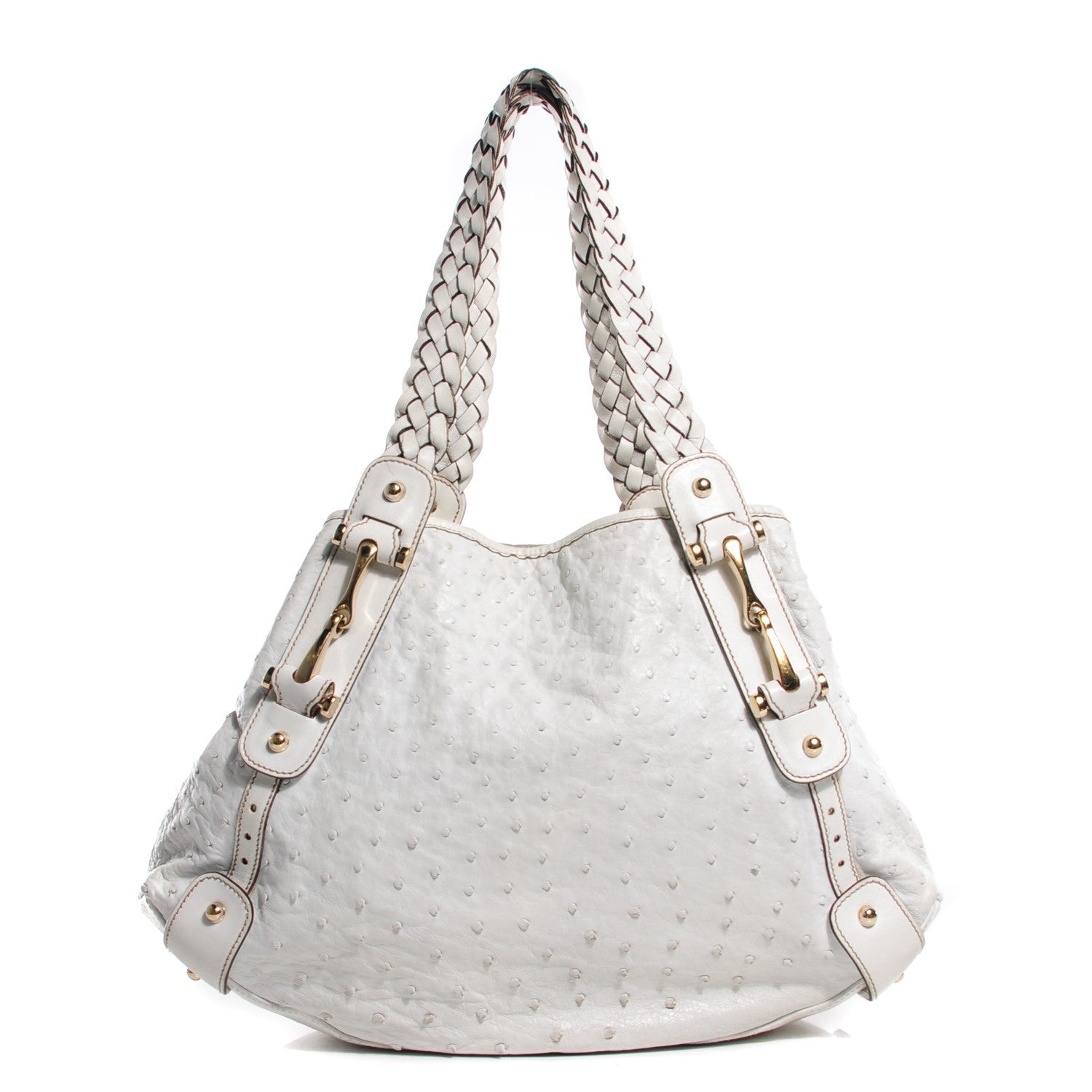 Gucci Ostrich Medium Pelham Shoulder Bag White 1 of 7
