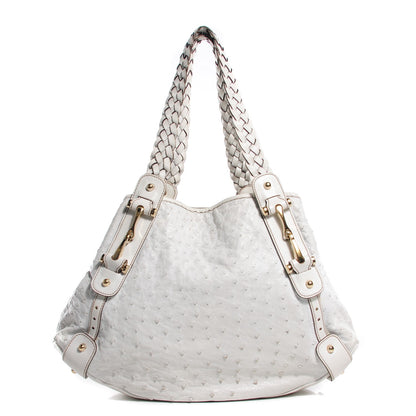 Gucci Ostrich Medium Pelham Shoulder Bag White 1 of 7