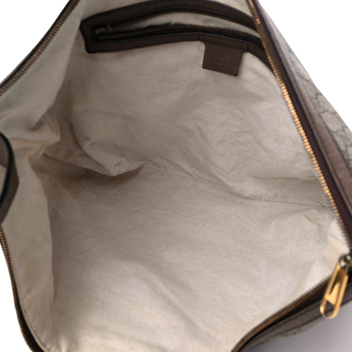 GG Supreme Monogram Web Ophidia Half Moon Hobo Brown