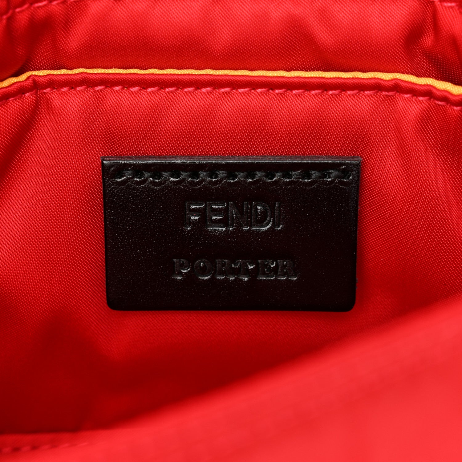 Fendi X PORTER Nylon Cuoio Roma Mini Phone Baguette Belt Bag Cardinale Fuoco 6 of 11