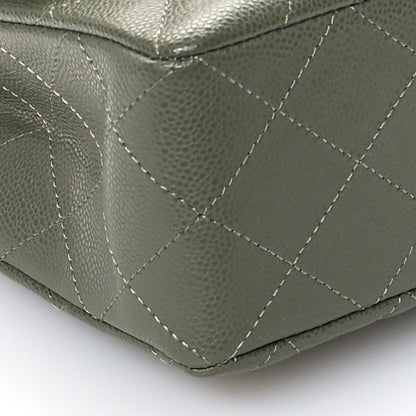 Chanel Caviar Quilted Small Double Flap Green 9 of 10