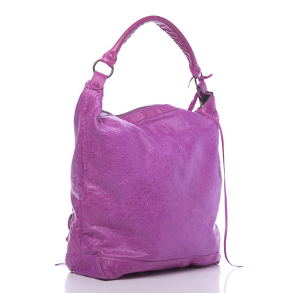 Balenciaga Agneau Rubber Covered Classic Hardware Day Hobo Amethyst 3 of 16
