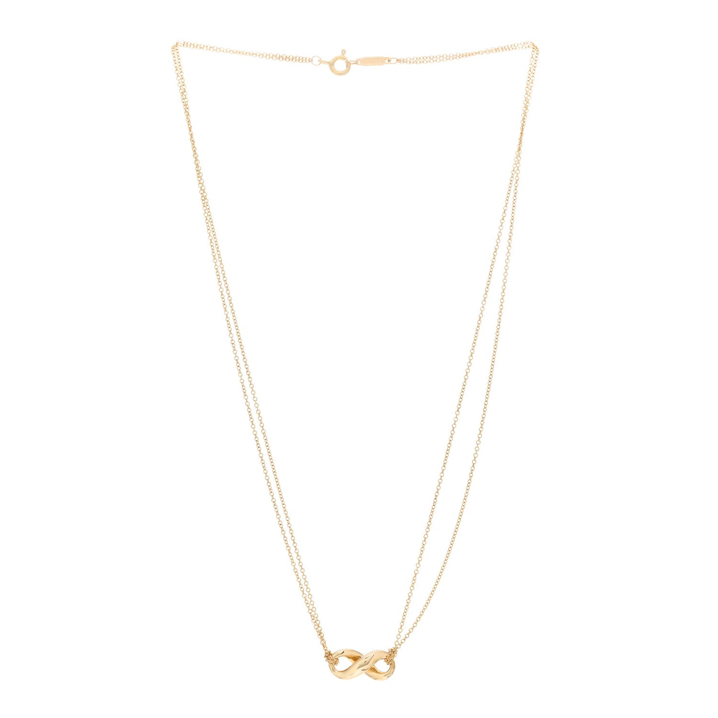 18K Yellow Gold Figure 8 Pendant Necklace