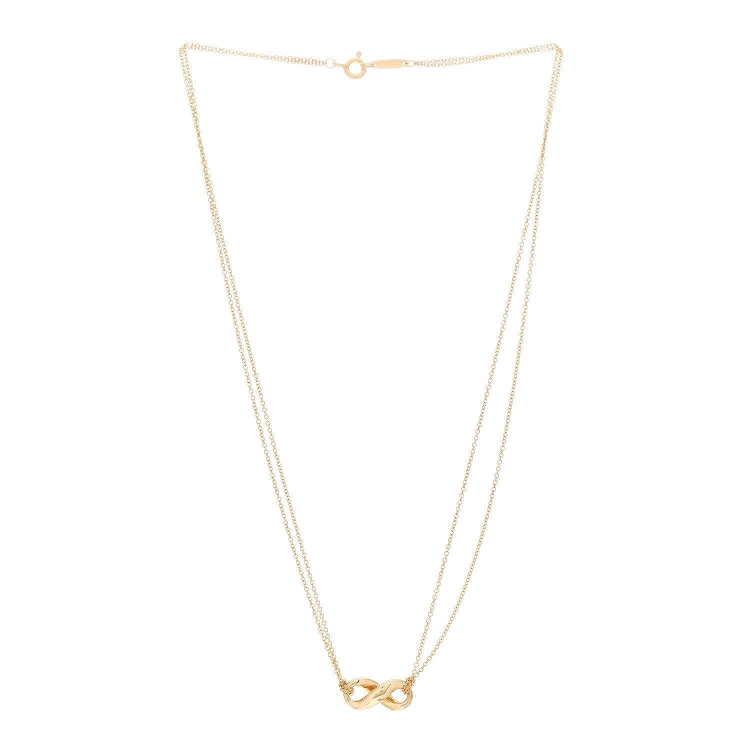 Tiffany 18K Yellow Gold Figure 8 Pendant Necklace 2 of 4
