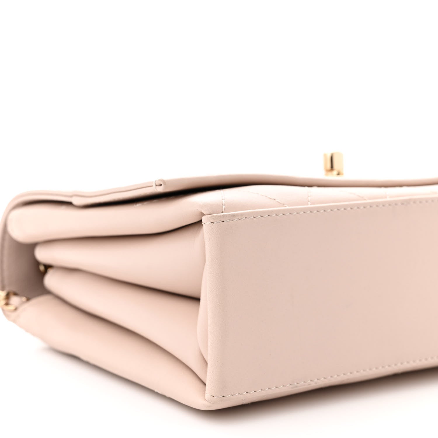 Chanel Calfskin Stitched Small Flap Light Beige 9 of 11