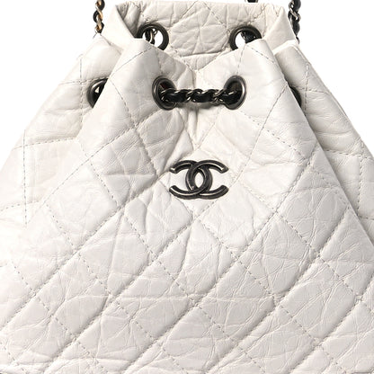 Chanel Aged Calfskin Quilted Small Gabrielle Backpack Black White 8 of 11