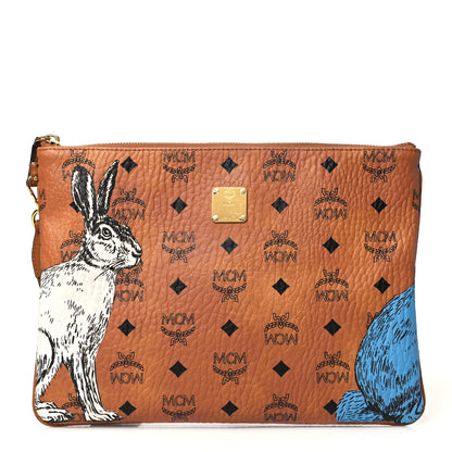 MCM Visetos Rabbit Crossbody Pouch Cognac 1 of 10