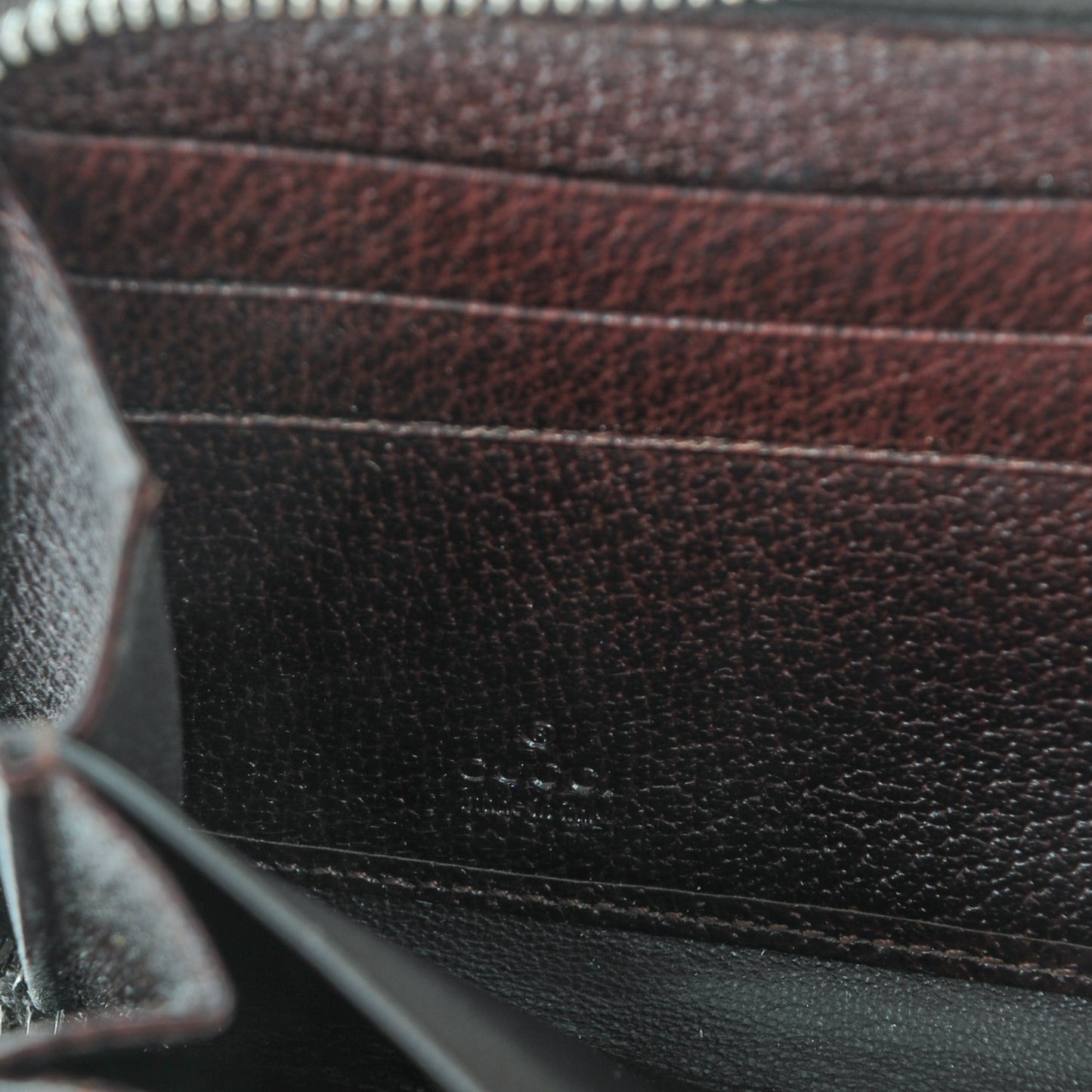 Monogram Metal Bar Zip Around Wallet Dark Brown