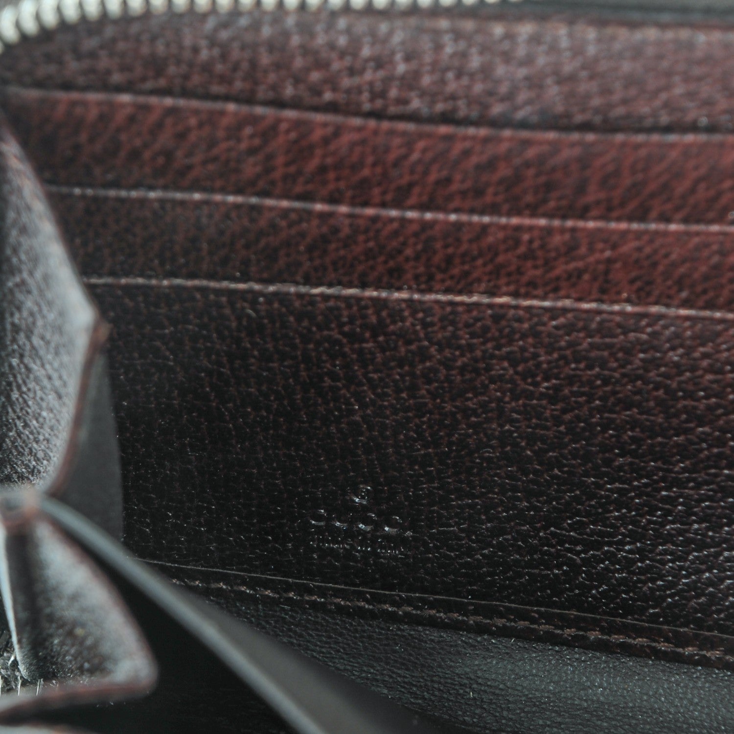 Gucci Monogram Metal Bar Zip Around Wallet Dark Brown 6 of 8