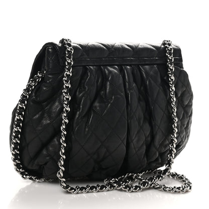 Chanel Washed Lambskin Quilted Large Chain Around Messenger Black 3 of 10