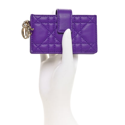Christian Dior Lambskin Cannage Lady Dior Jasmine 5-Gusset Card Holder Purple Jamu 2 of 7