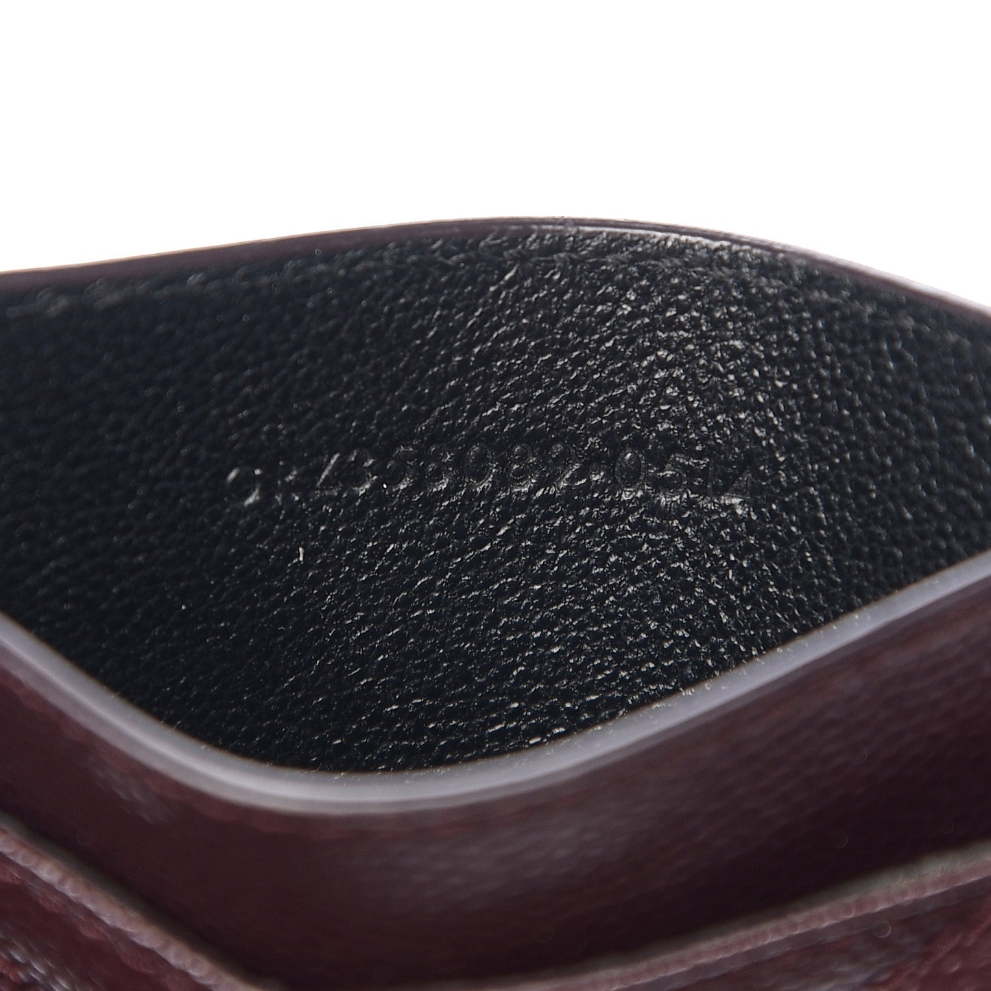 Grain De Poudre Matelasse Chevron Monogram Credit Card Case Bordeaux
